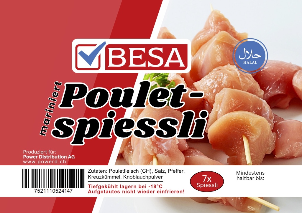 BESA Marinierte Pouletspiessli 7xStück