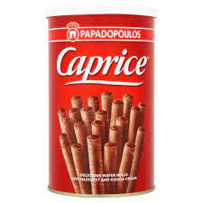 Caprice HAZELNUT Wafer Rolls 250g.